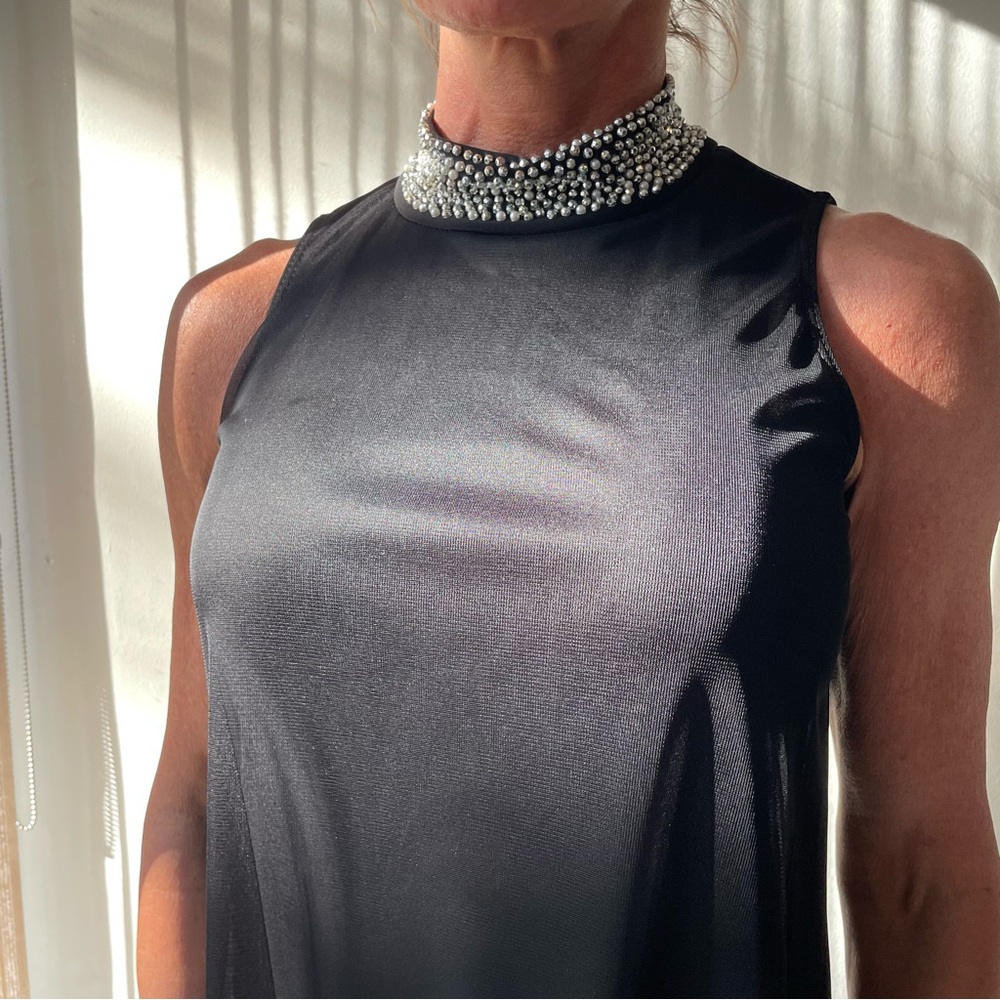 Fun Rhinestone Collared Shift Dress - Picture 3 of 3